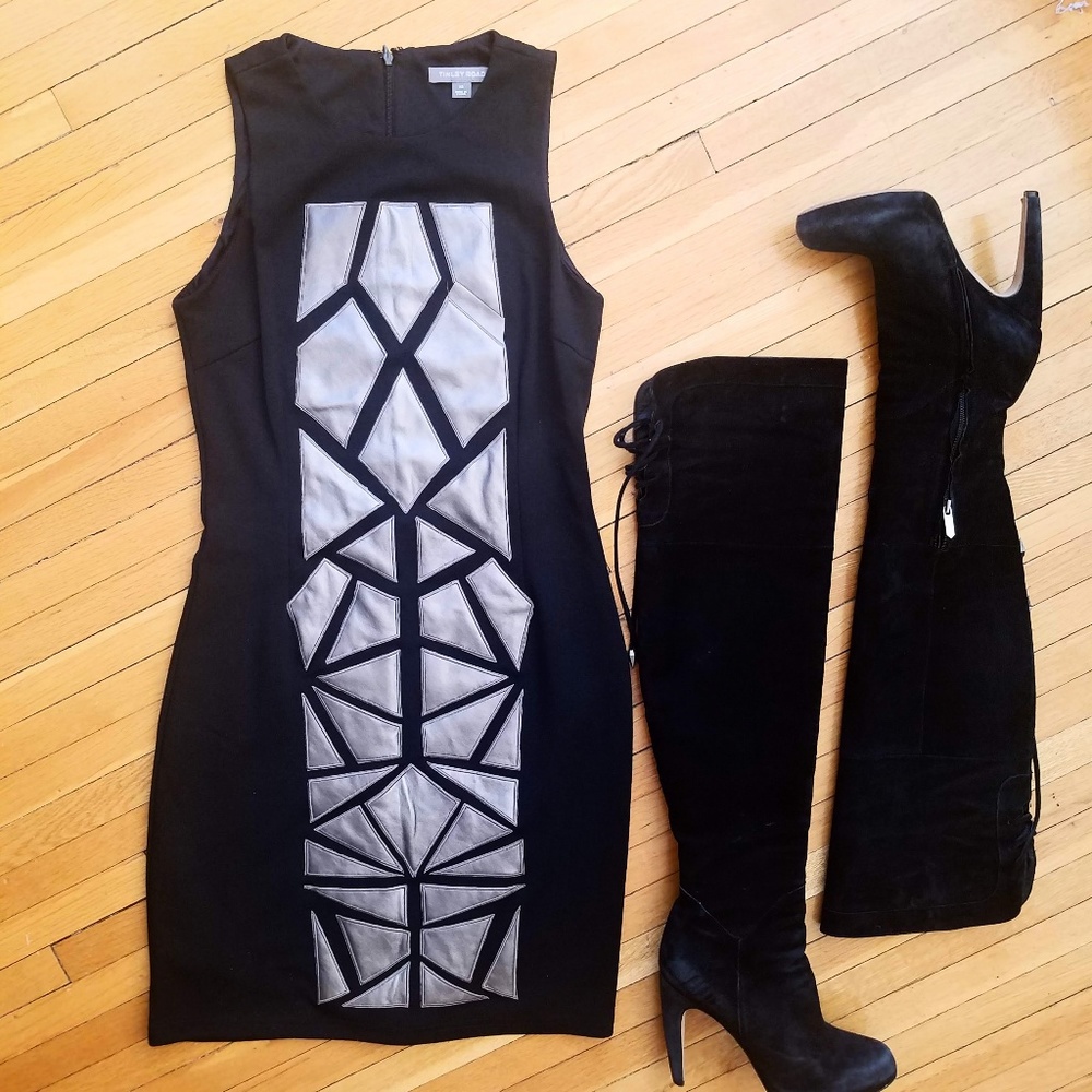 Must Go! Tinley Road Vegan Leather Mosaic Dress
